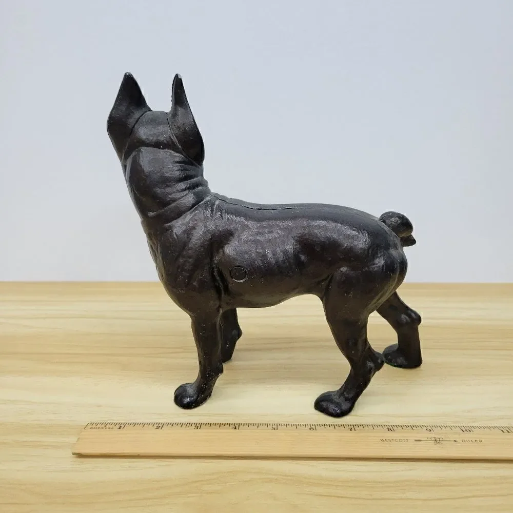Vintage Cast Iron Dog Bosston Terrier Door Stop Figurine